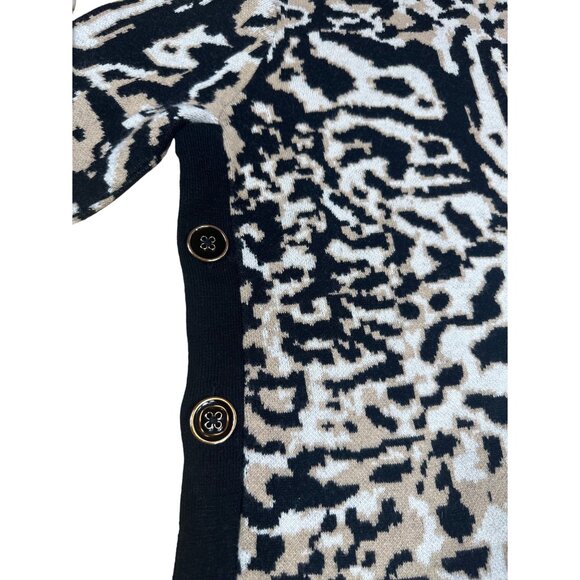 Chico’s Animal Print Cashmere Blend Tunic Sweater Mock Neck Small - Picture 2 of 6